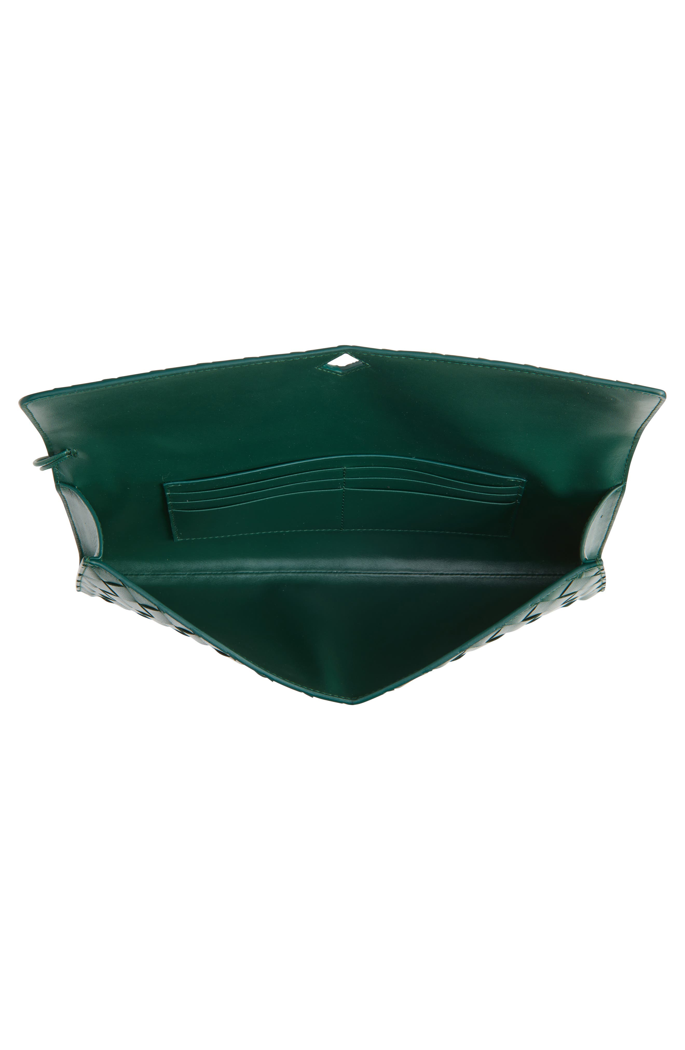 Bottega Veneta Long Andiamo Intrecciato Clutch Bag in 3050 Emerald Green-M Bras at Nordstrom - 4