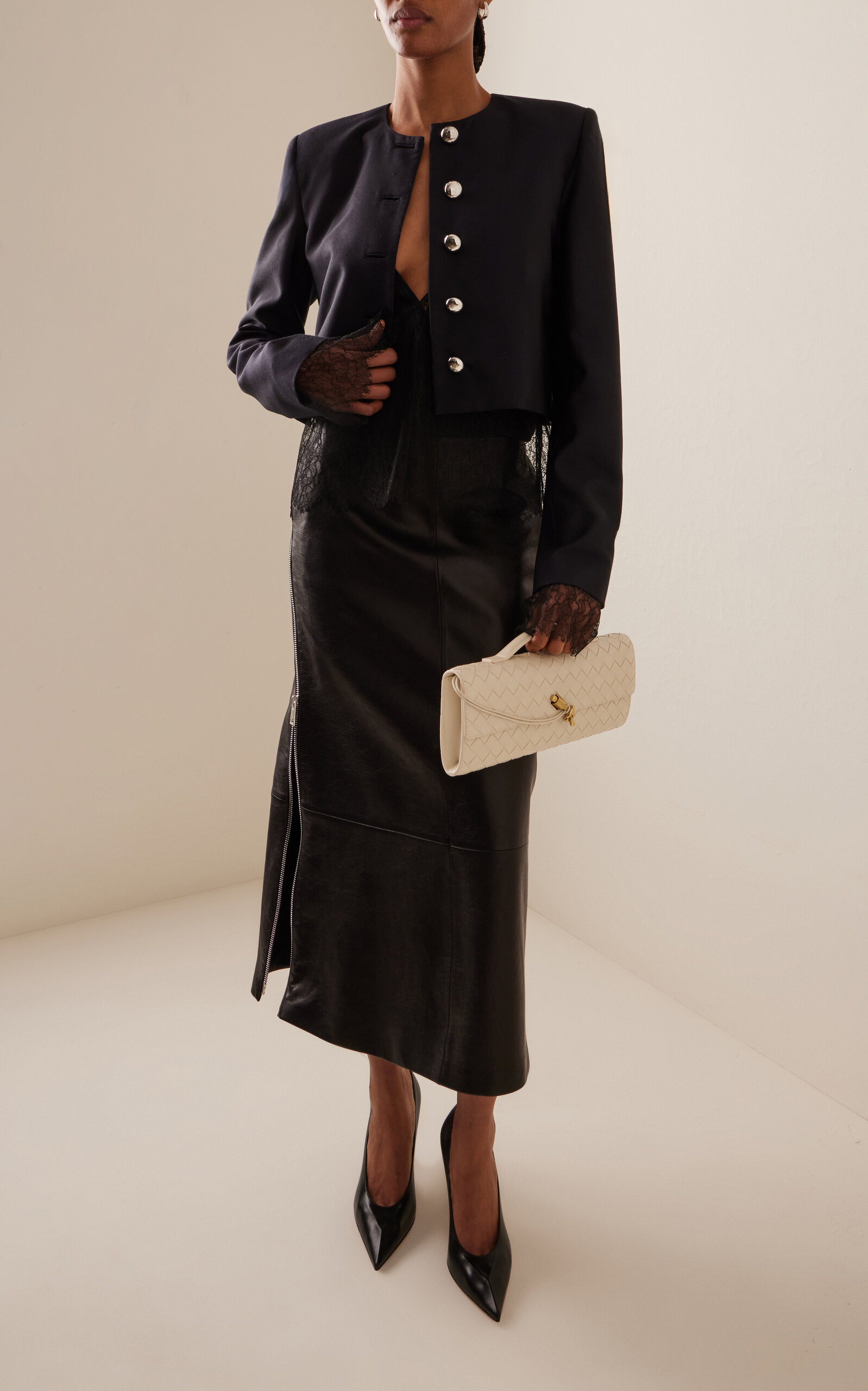 The Avery Leather Midi Skirt black - 2