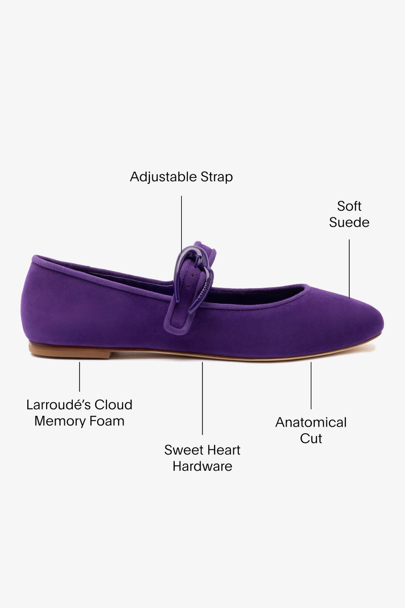 Verona Ballet Flat In Eggplant Suede 4