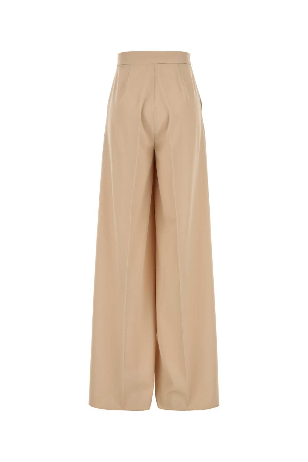 Max Mara Women Cream Wool Ninfa Wide-Leg Pant - 2