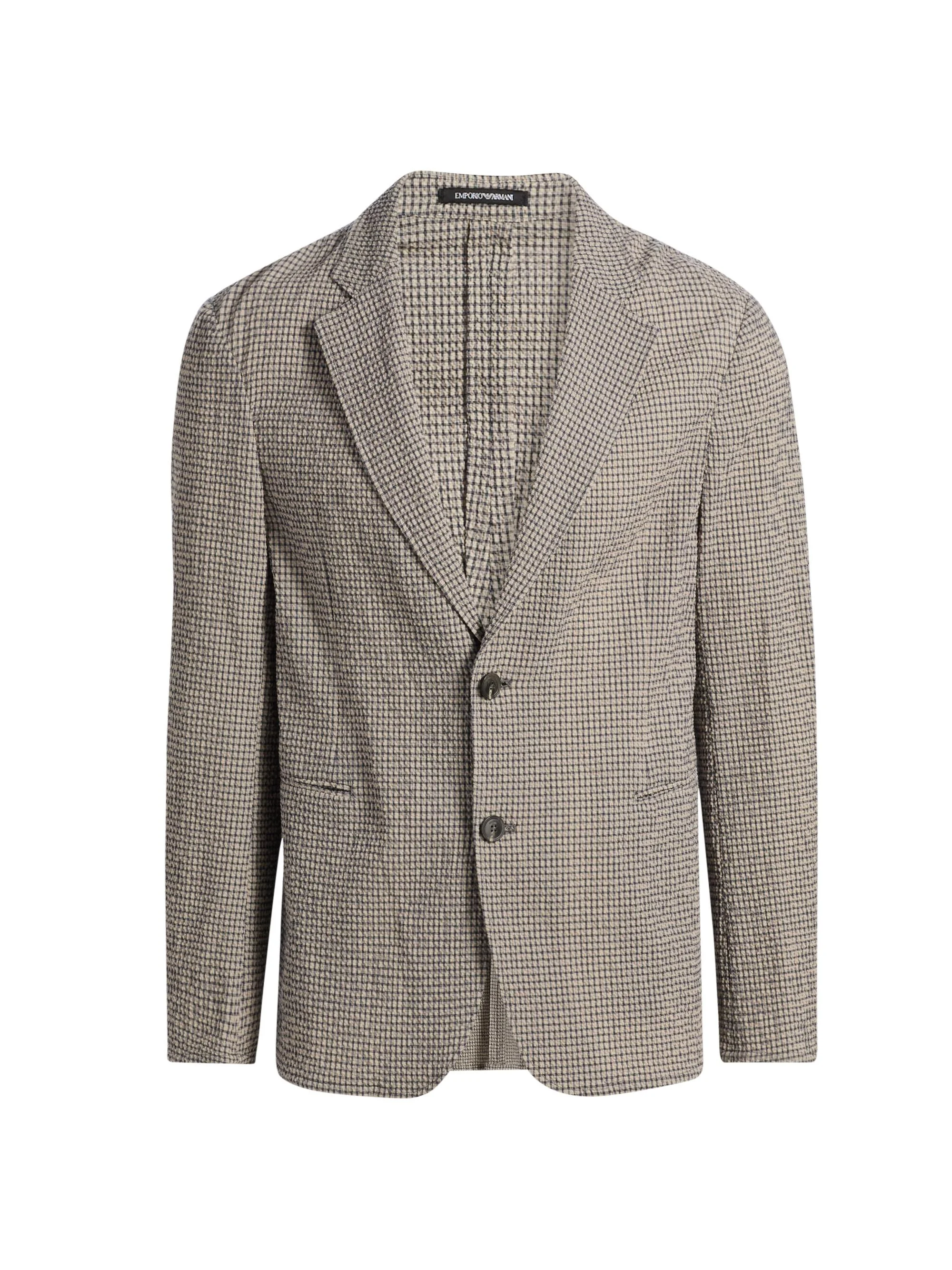 Men's Check Seersucker Soft Jacket - Beigie Blue - 1
