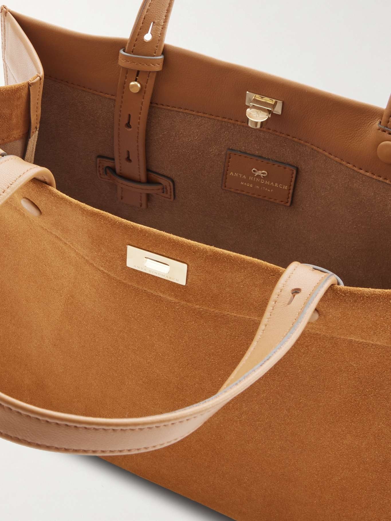 Mortimer small leather and suede tote Light brown - 5