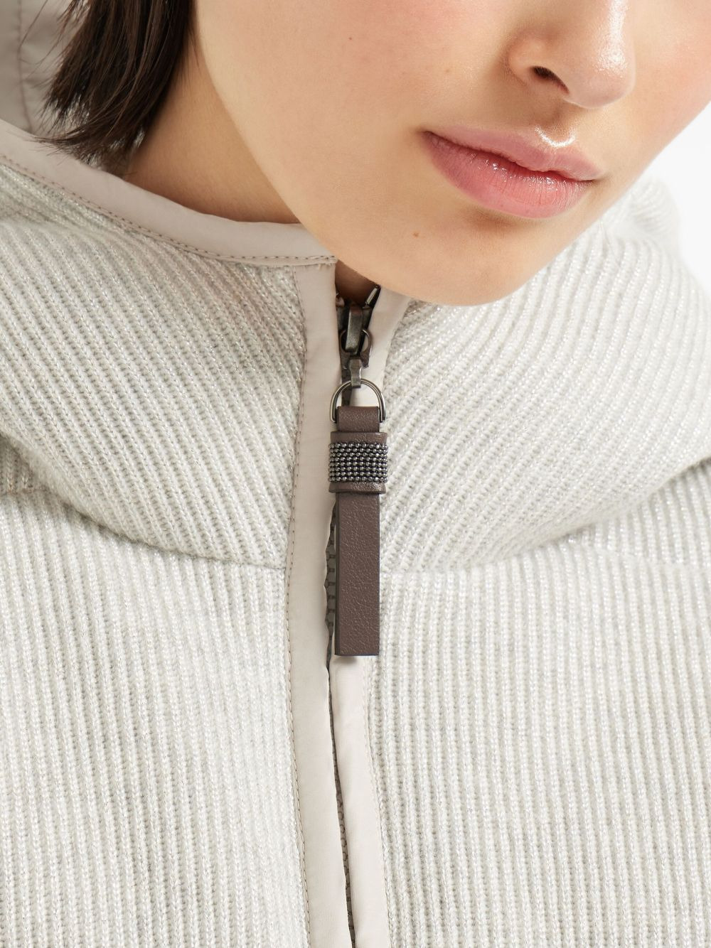 hooded ribbed puffer jacket - 5