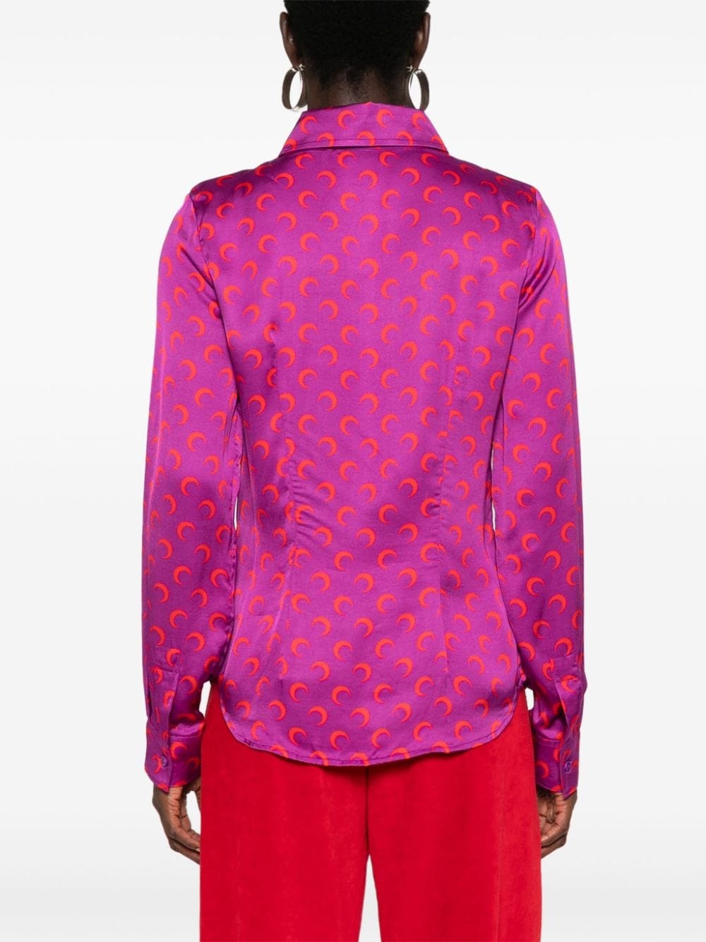 moon-printed shirt - 4