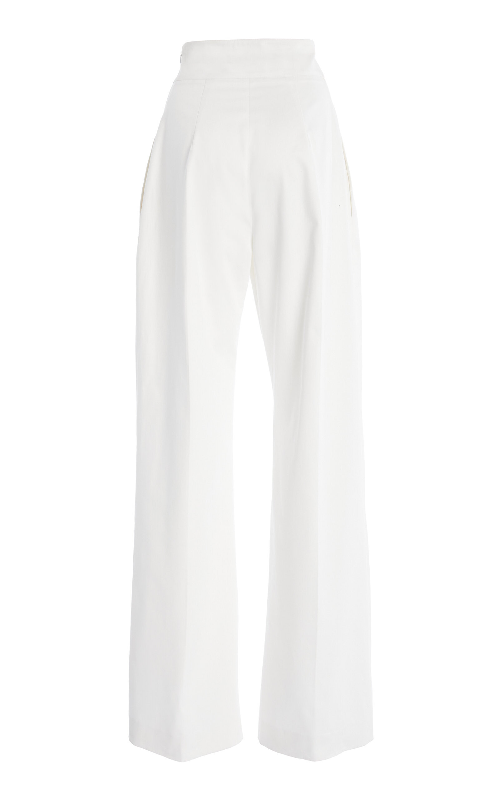 Stretch-Cotton Wide-Leg Pants white - 5