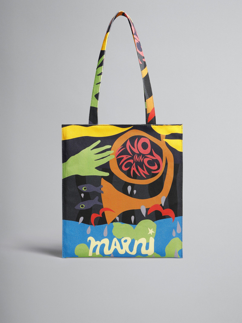 MARNI X NO VACANCY INN - TOTE BAG IN COATED CANVAS WITH PRINT - 1