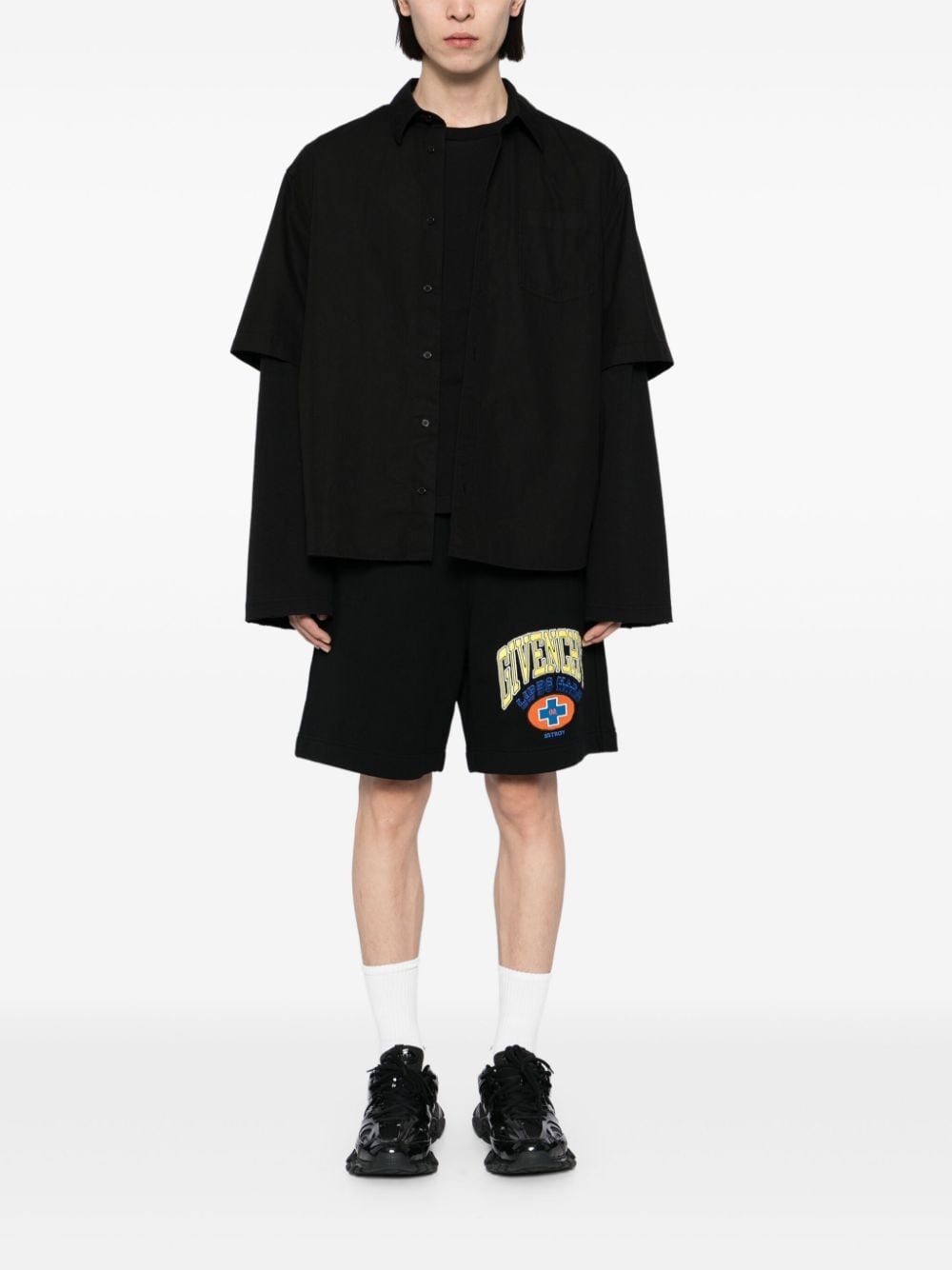 logo-embroidered shorts - 2