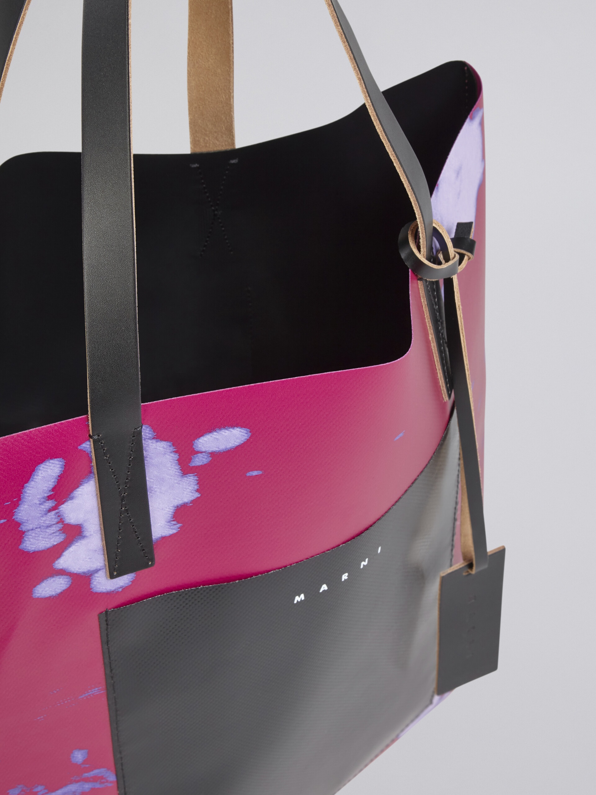 PINK FADED ROSES PRINT PVC BAG - 4