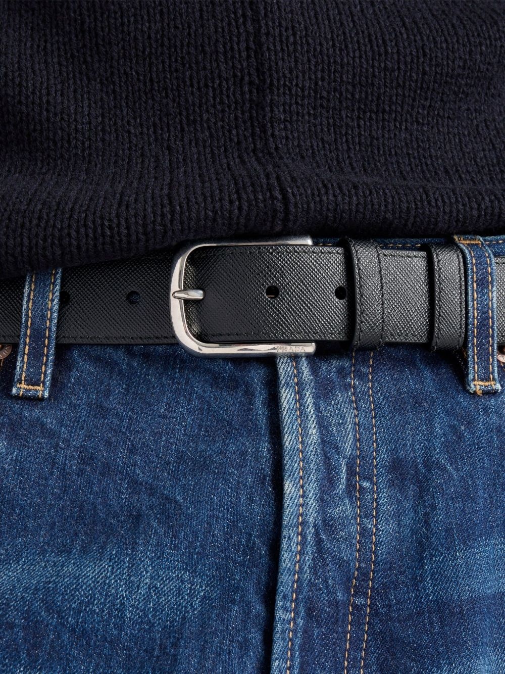 Saffiano leather belt - 3