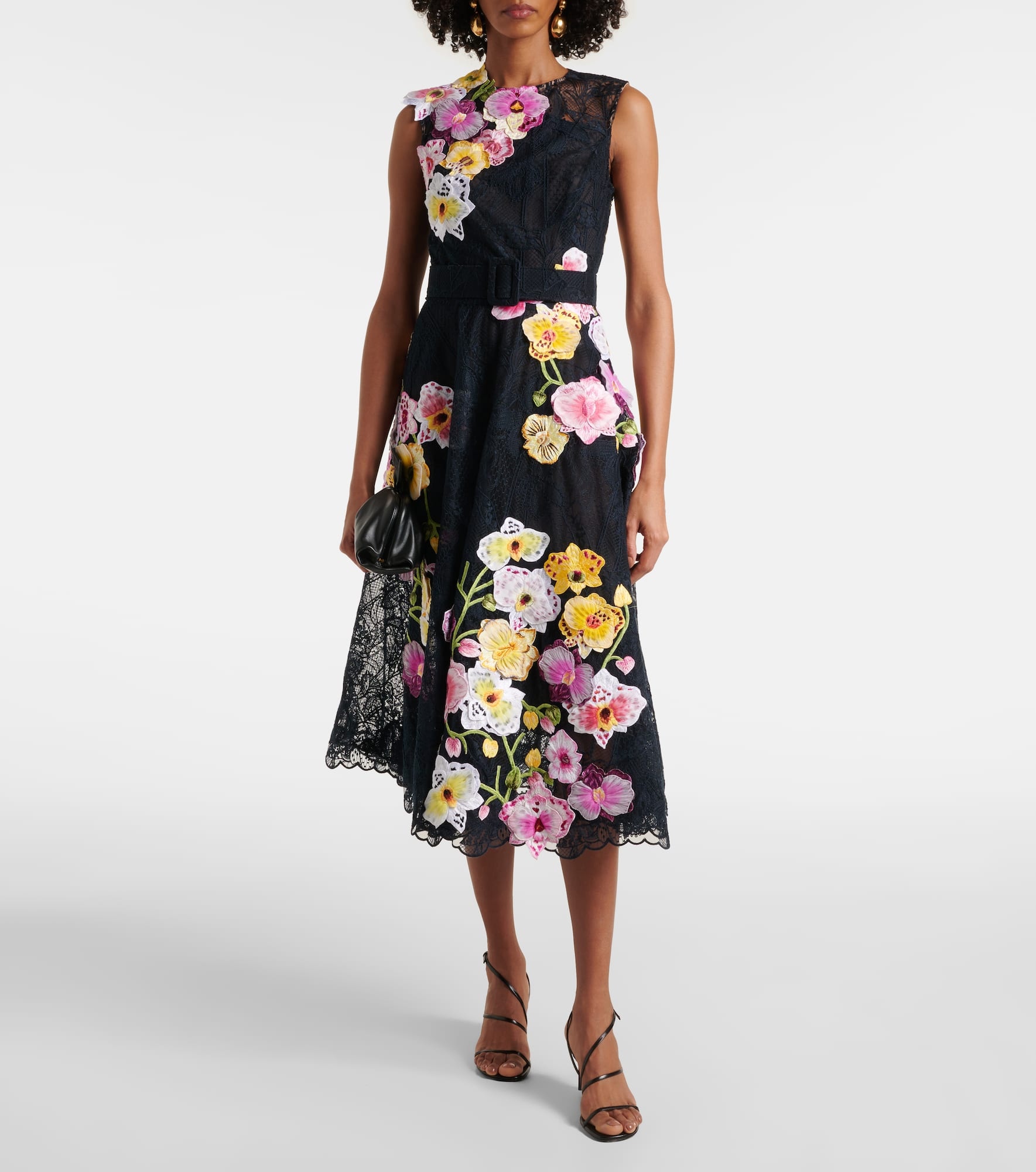 Orchid embroidered lace cocktail dress - 2