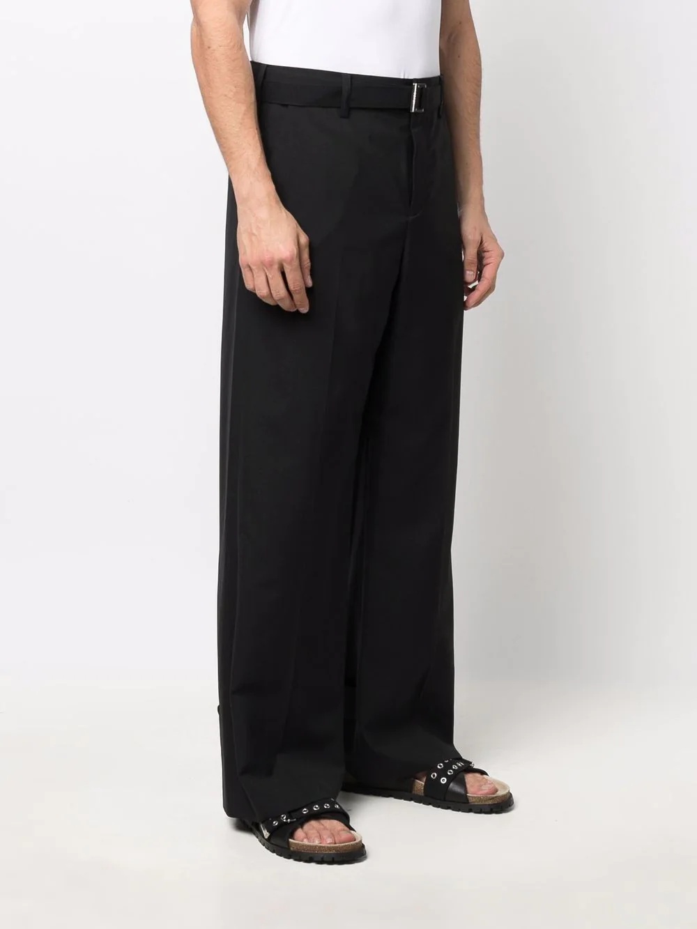 tailored belted waist trousers - 3