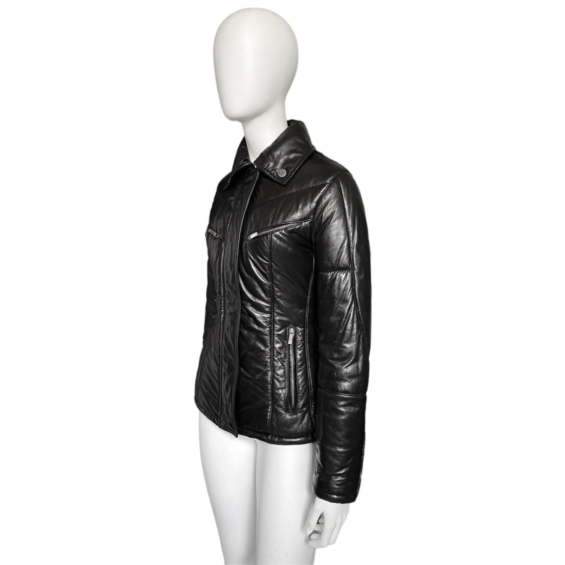 Gucci Fall 1998 Tom Ford Lambskin Leather Quilted Down Puffer Jacket 38 - 6
