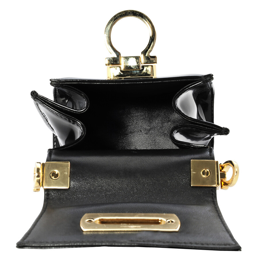 Ferragamo Ladies Black Micro Iconic Top Handle Bag - 5