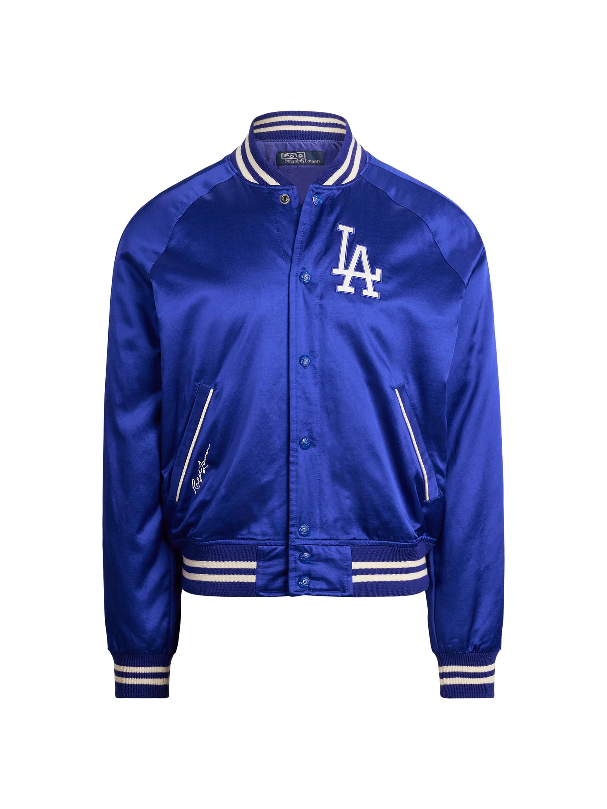 Men's Dodgers Satin Bomber Jacket - Rugby Royal - 1