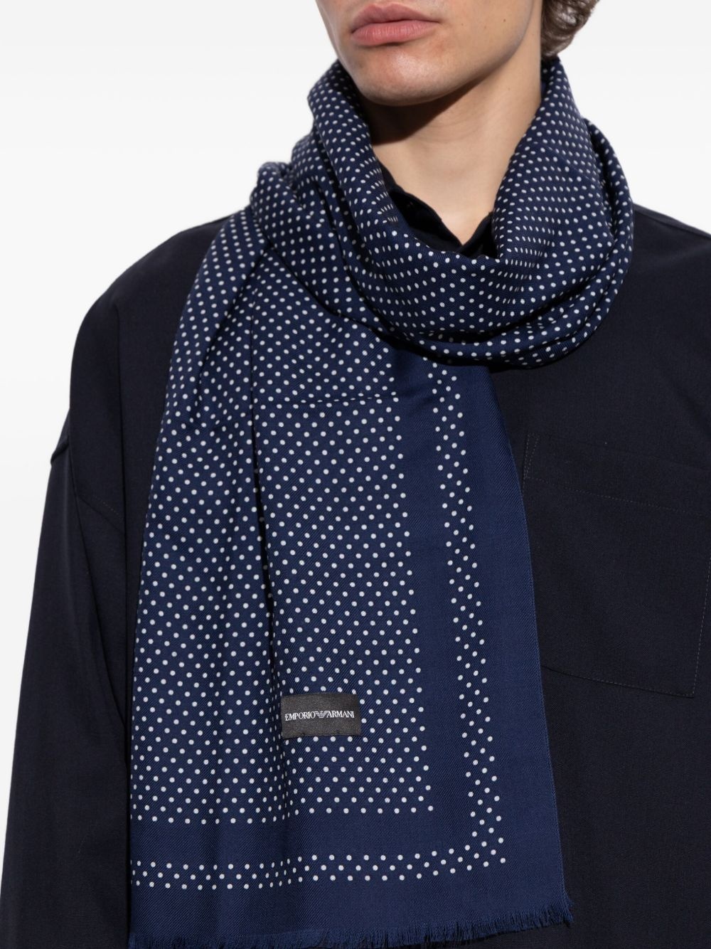 polka-dot wool scarf - 4