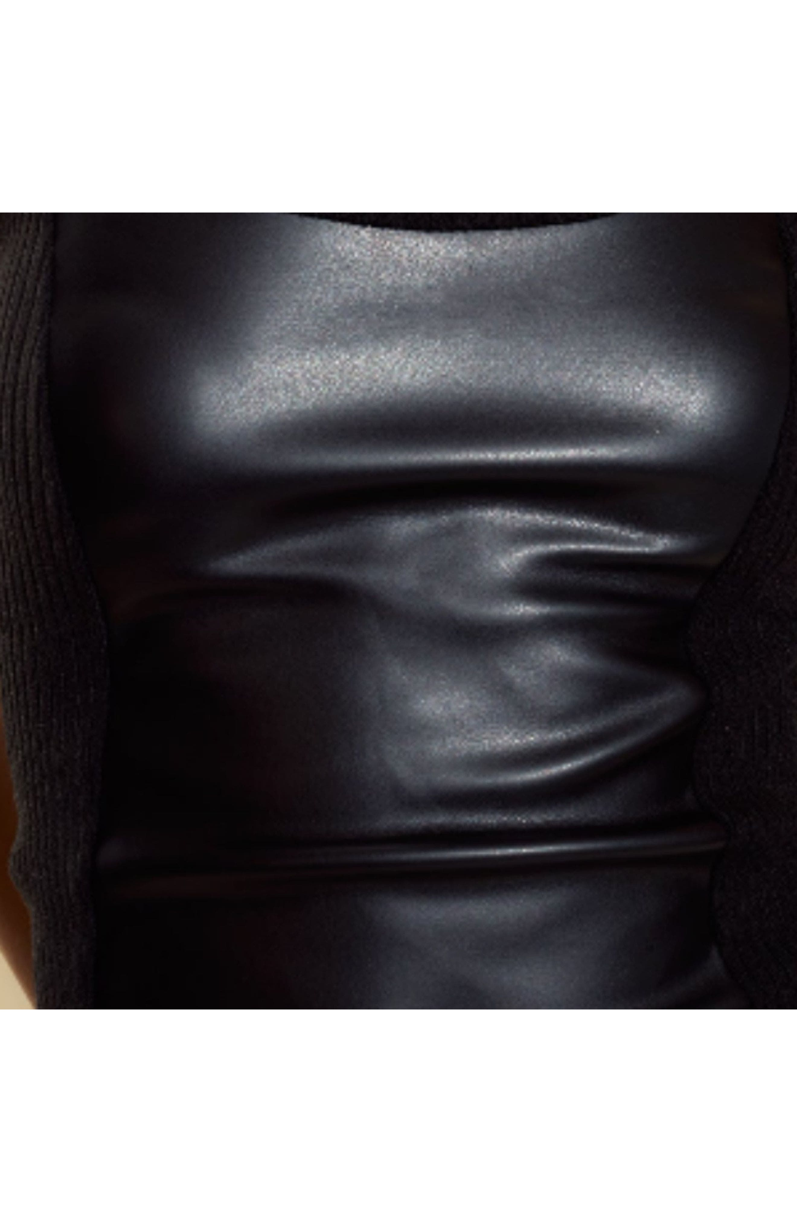 Cynthia Rowley Tribeca Vegan Leather Combo Top in Black at Nordstrom - 4