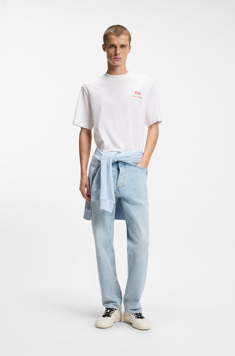 HUGO COTTON-JERSEY T-SHIRT WITH PRINTED ARTWORK outlook