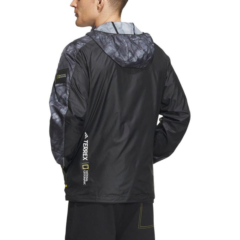 adidas adidas National Geographic WIND.RDY Jacket 'Black Grey Yellow' HY4691 outlook