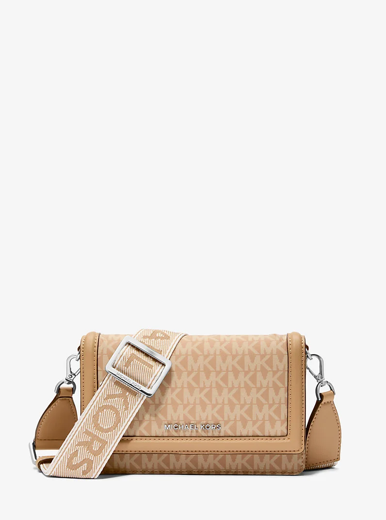 Jet Set Small Signature Logo Print Woven Smartphone Crossbody Bag - 1