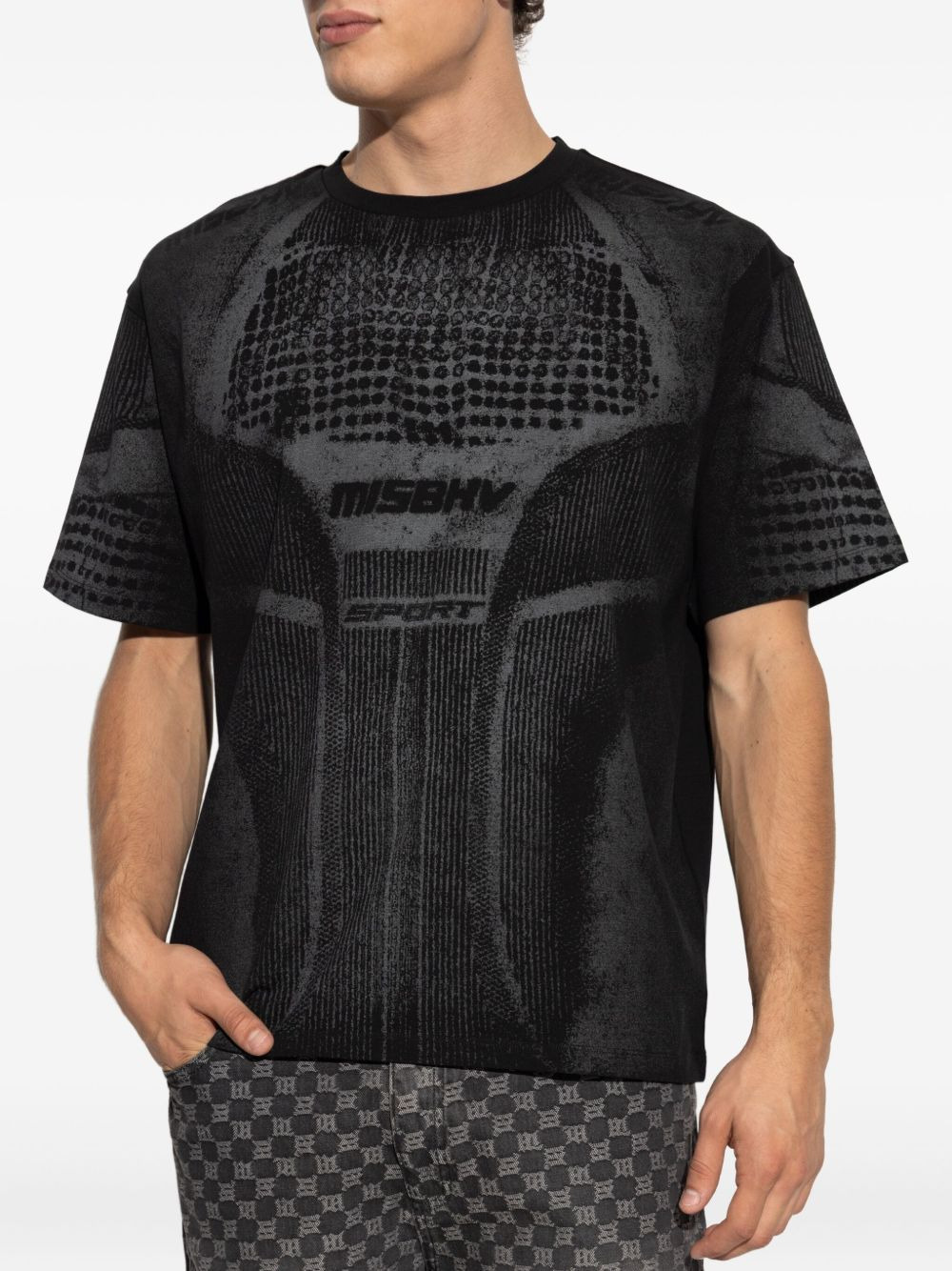 textured-print T-shirt - 3