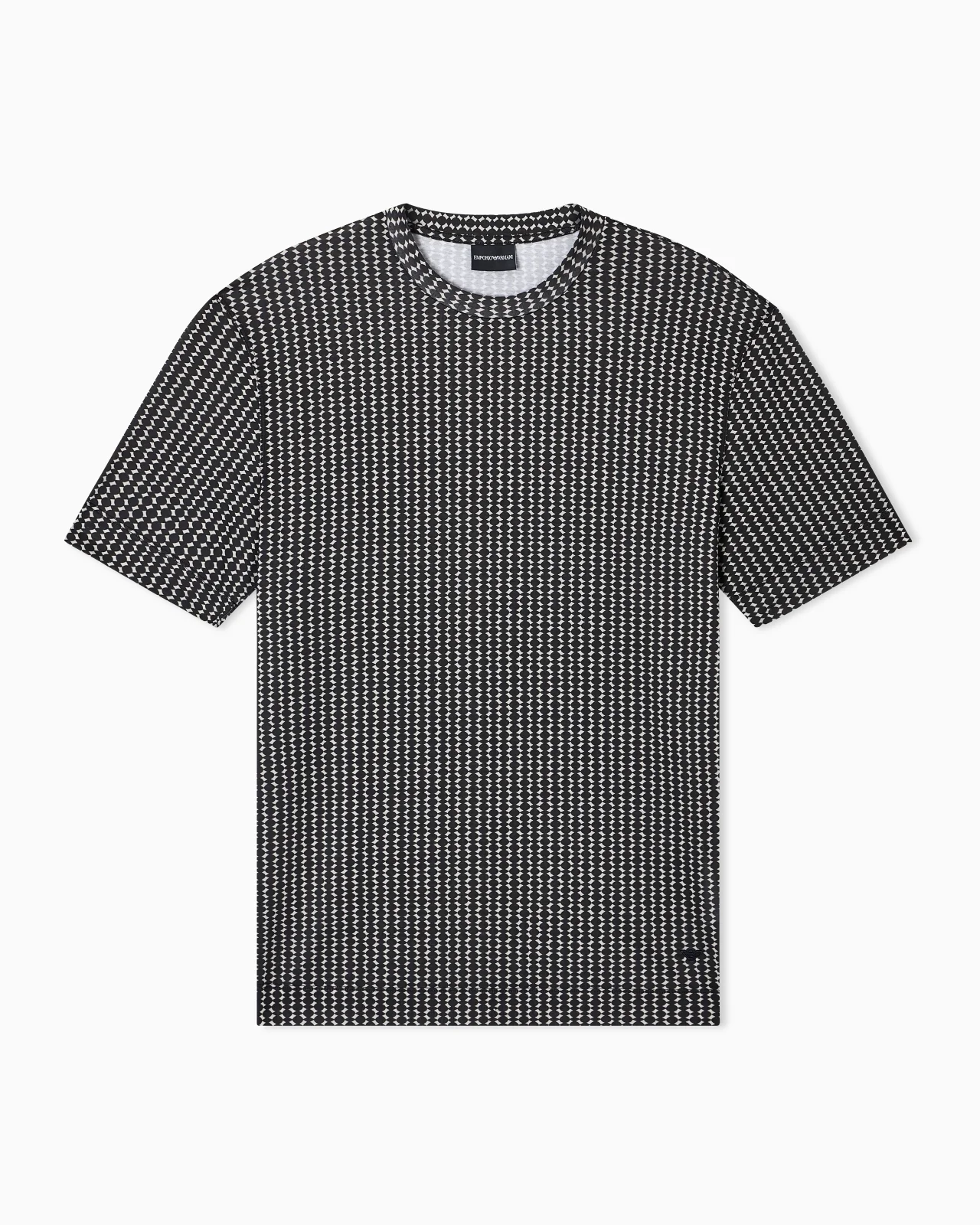 LYOCELL-BLEND JERSEY T-SHIRT WITH ALL-OVER MICRO PATTERN PRINT - 1