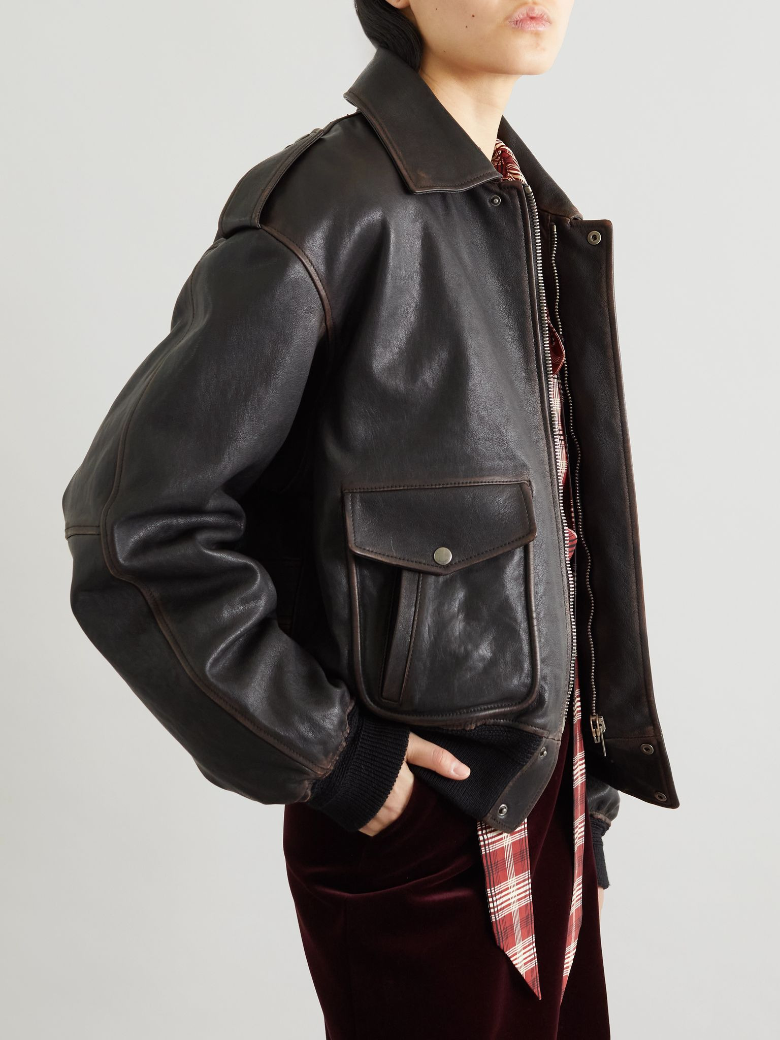 Oversized shearling jacket Black - 6