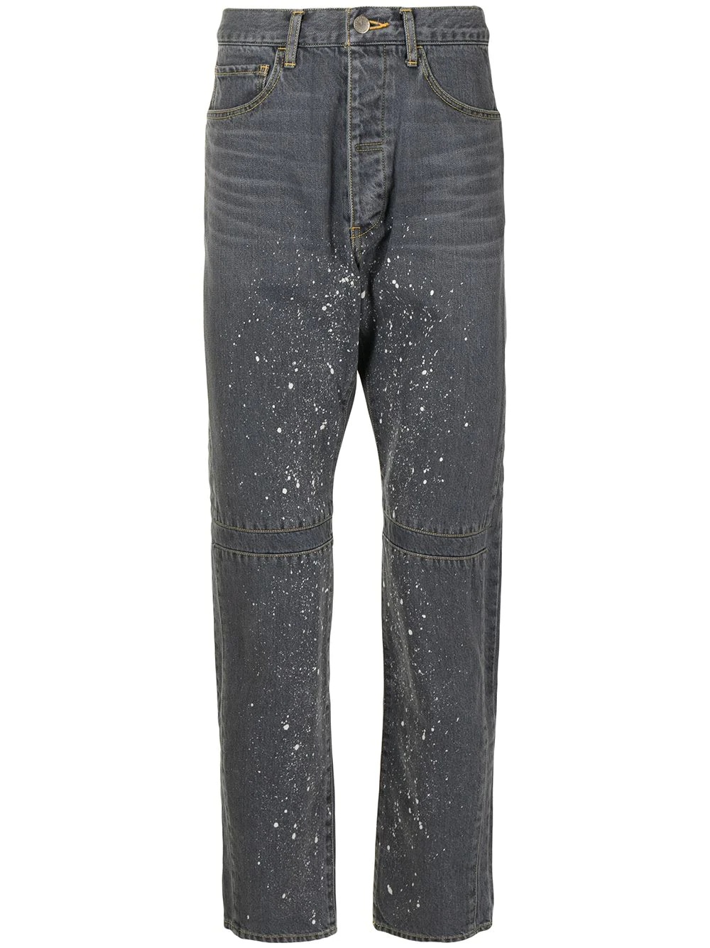 painterly-print straight-leg jeans - 1