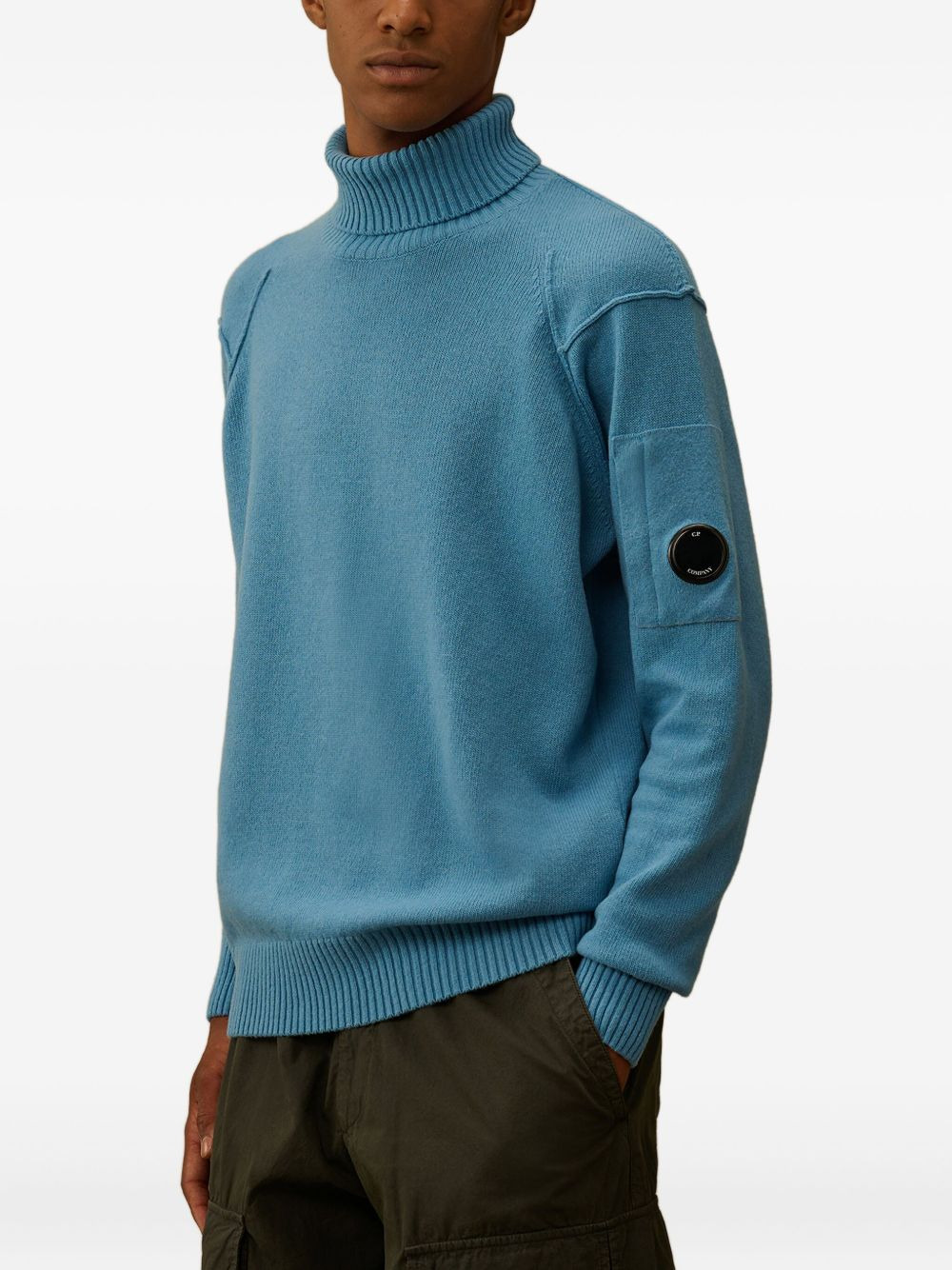 roll-neck patch-pocket jumper - 3