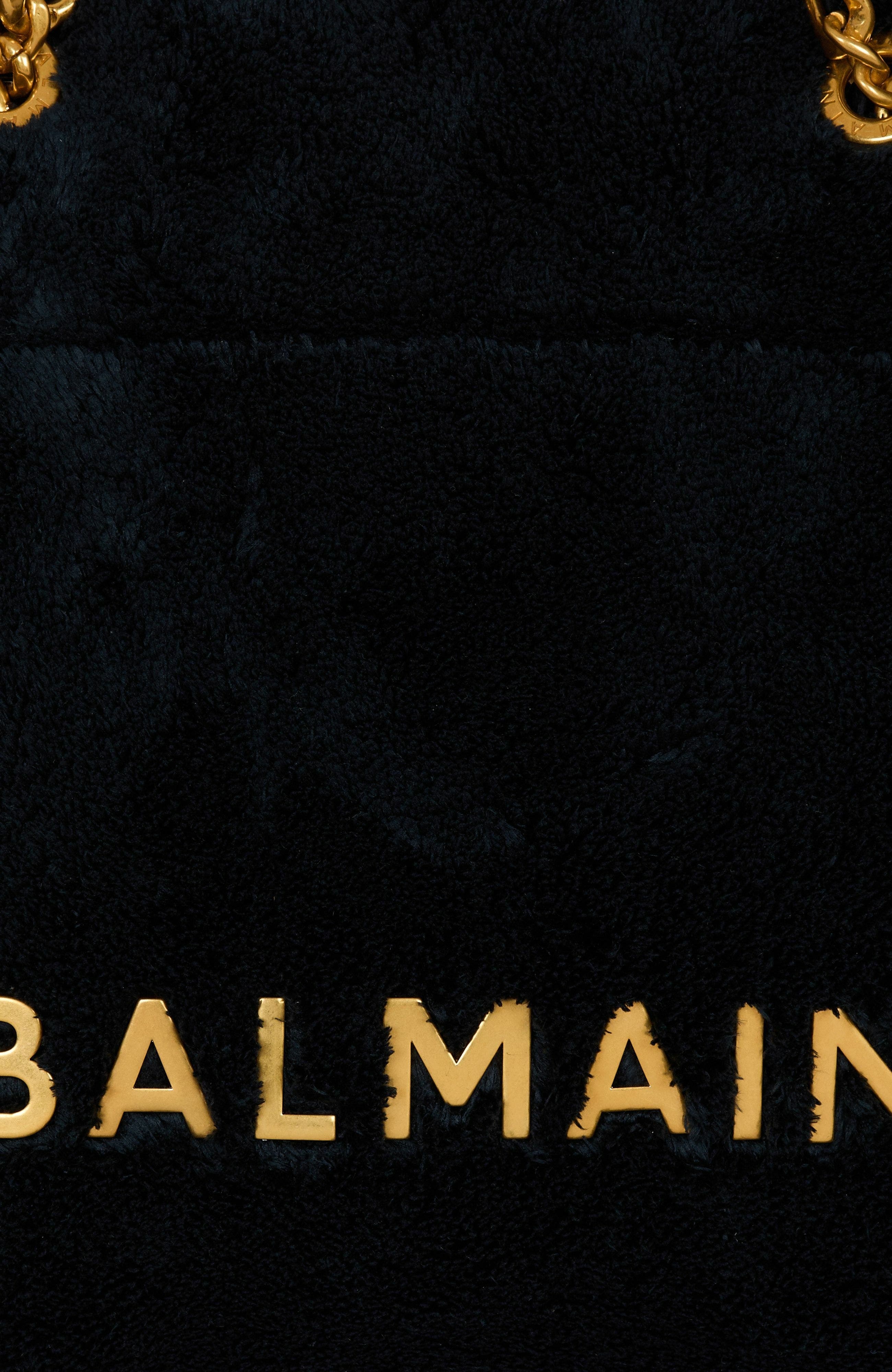 Balmain 1945 Soft terry tote bag in Black at Nordstrom - 7