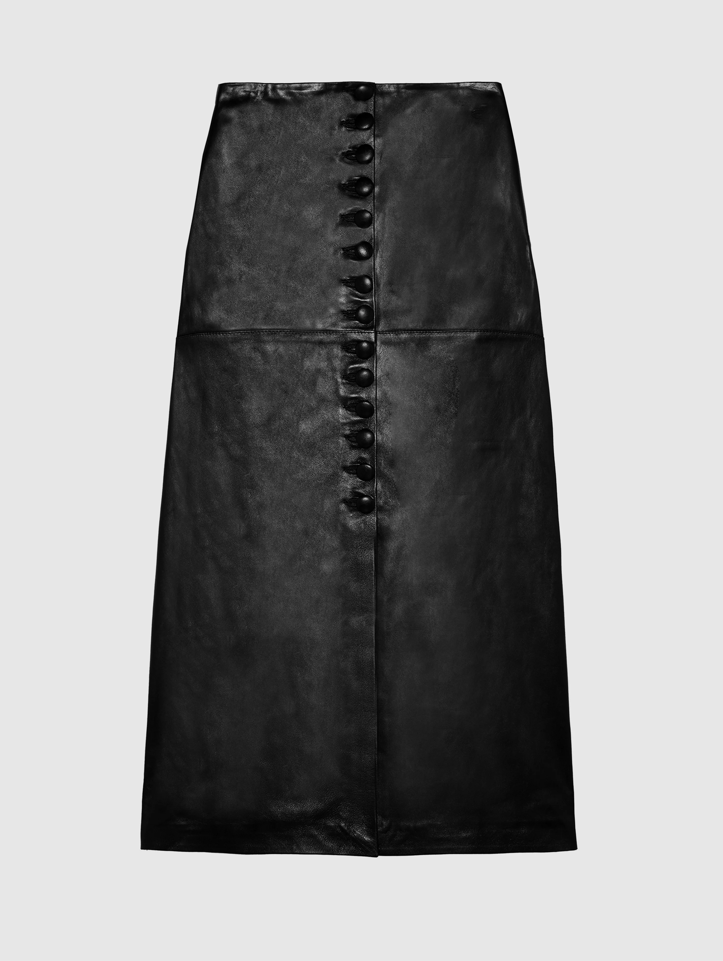 LEATHER MAHA MIDI SKIRT - 1
