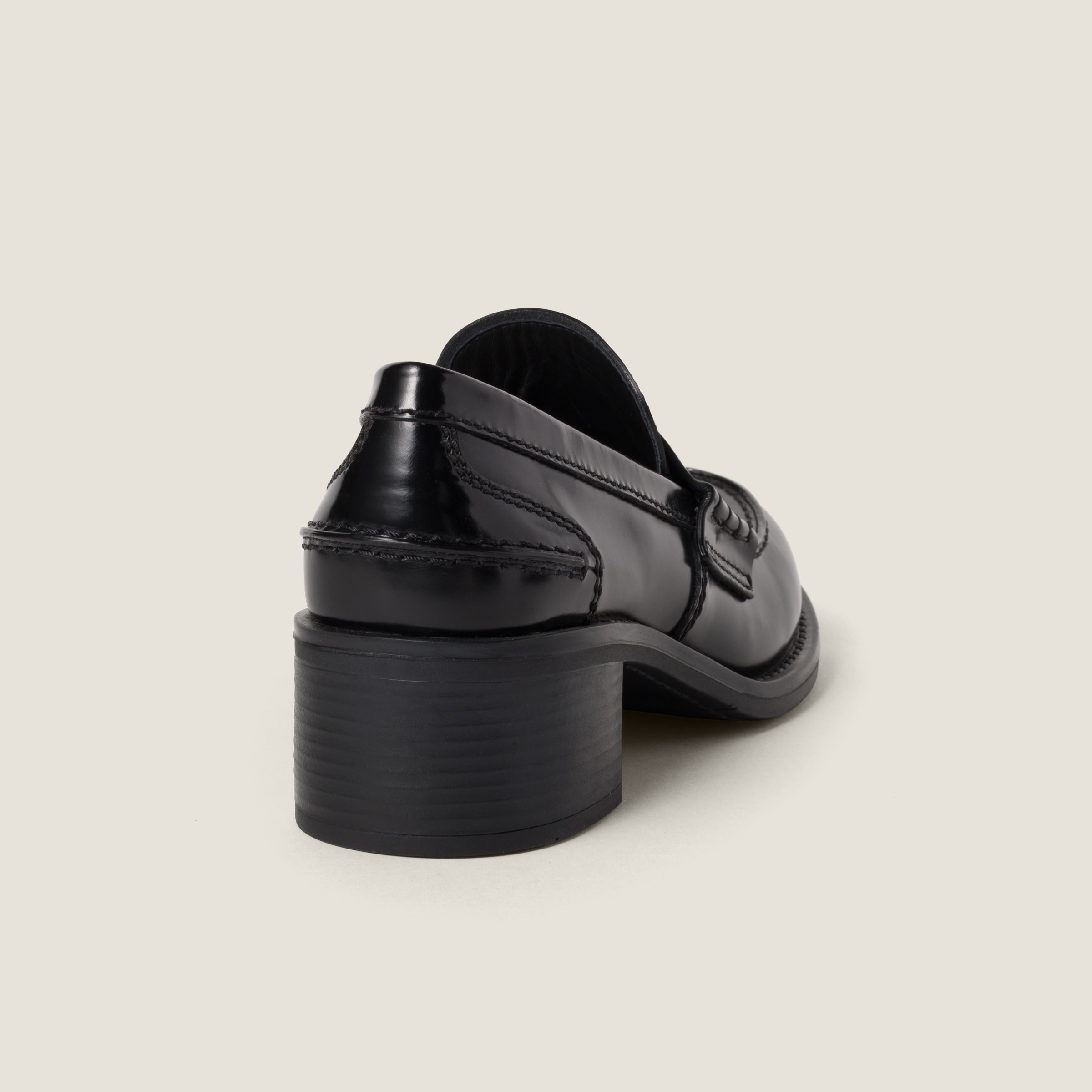 Brushed leather loafers - 3