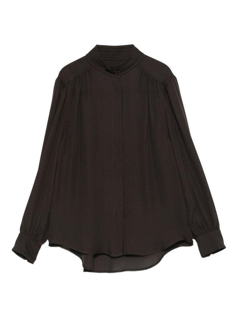 Revi buttoned collarless top 1