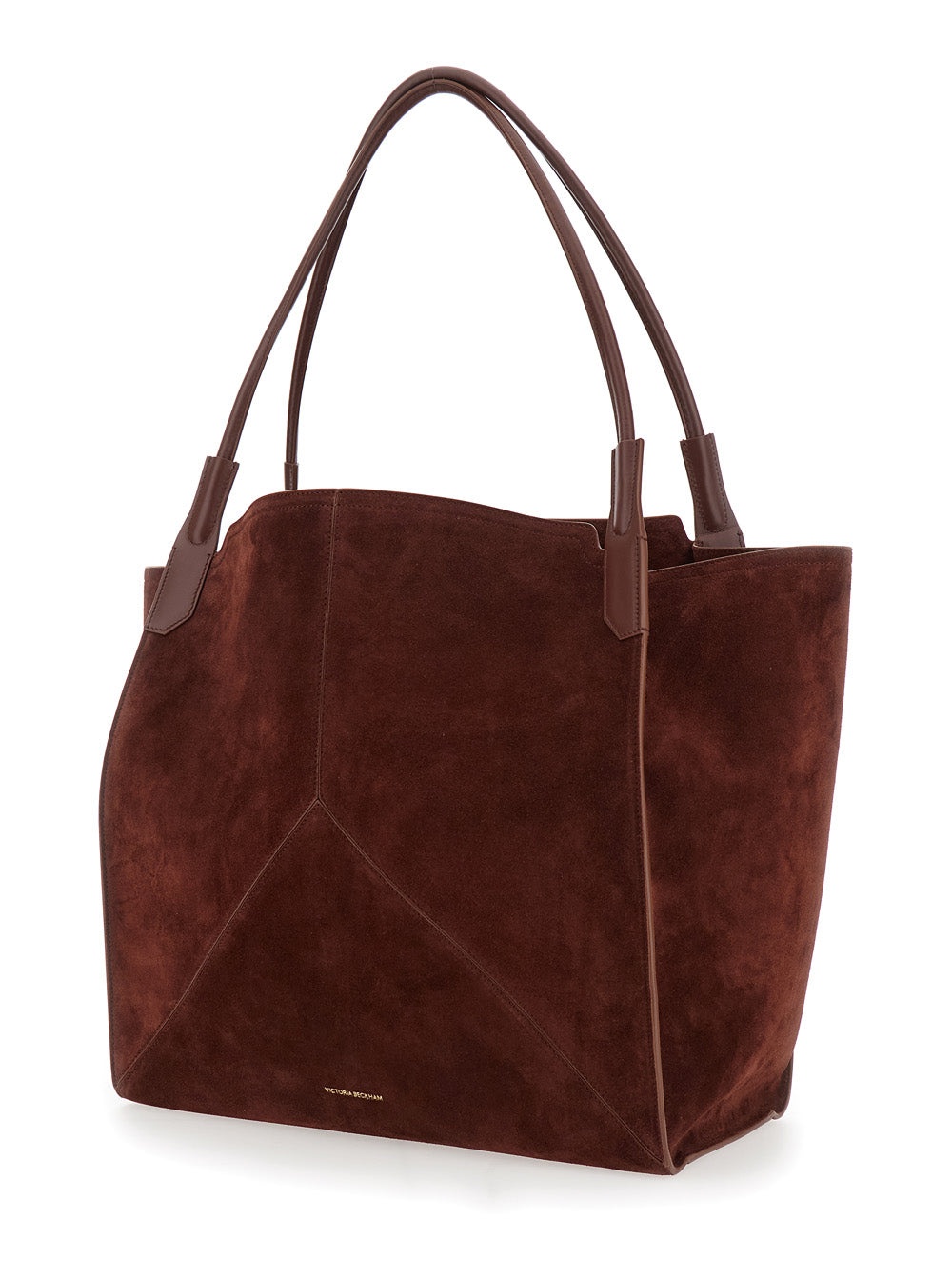 Victoria Beckham Women 'Victoria' Brown Shoulder Bag With Embossed Logo Lettering On The Front And T - 2