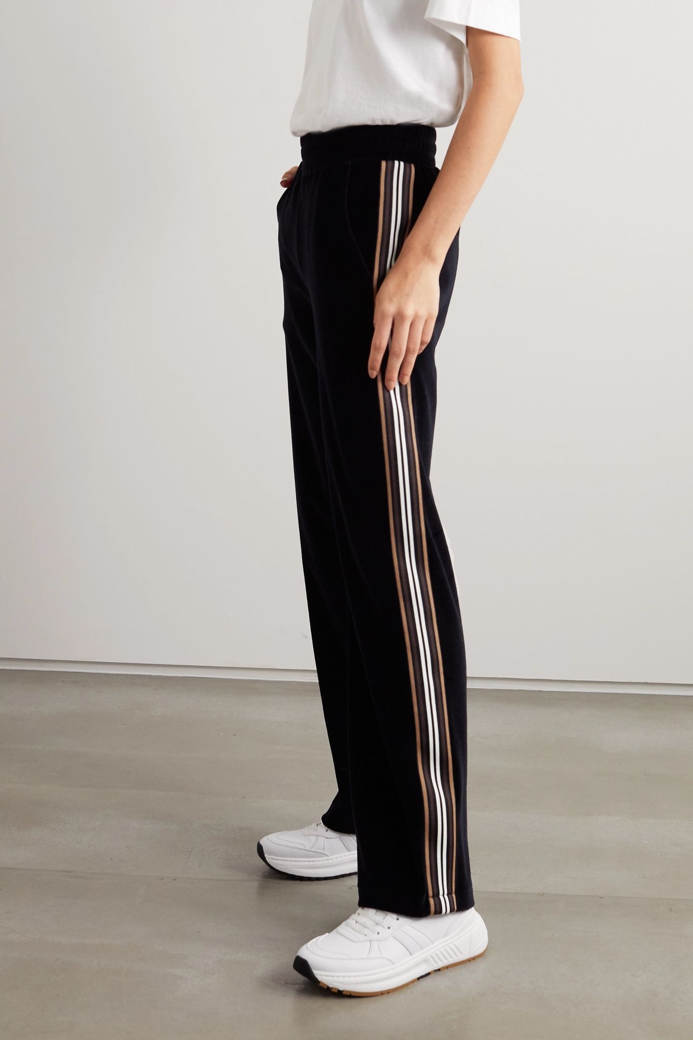 Striped cotton-velour track pants - 3