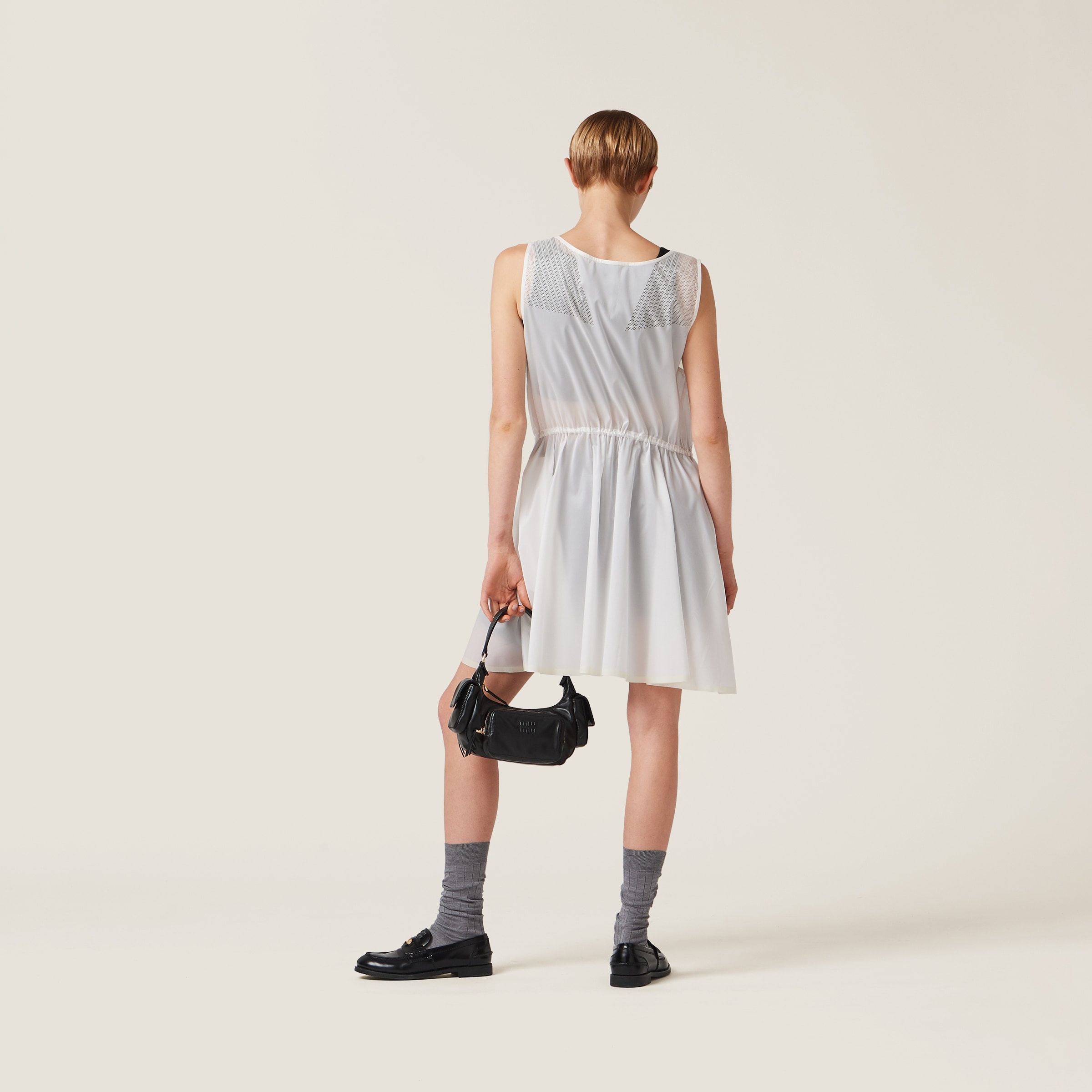 Sleeveless technical silk dress - 3