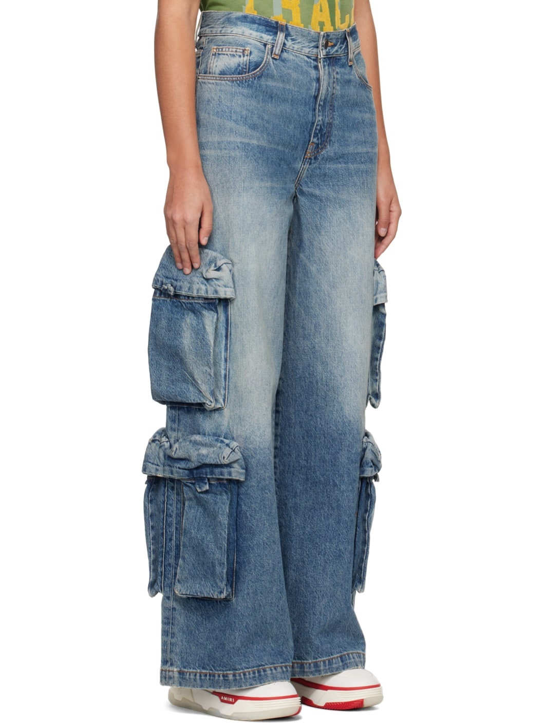 Blue Baggy Cargo Jean - 2