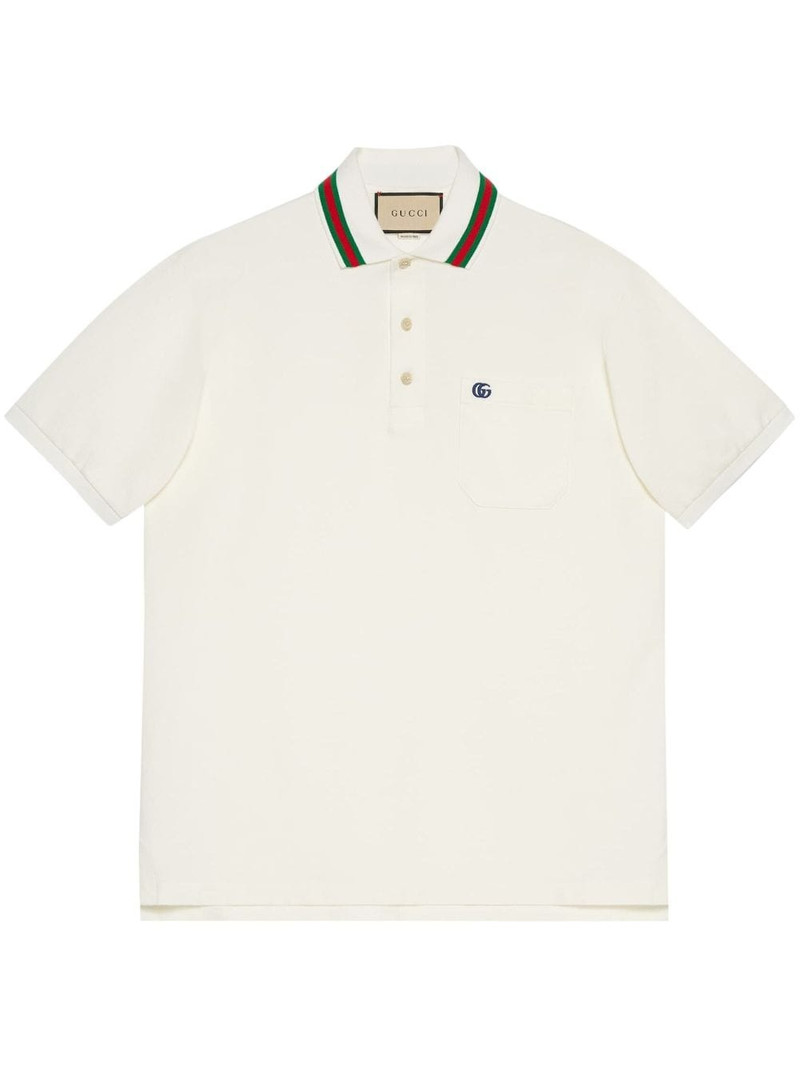 logo-embroidered piqué polo shirt 1