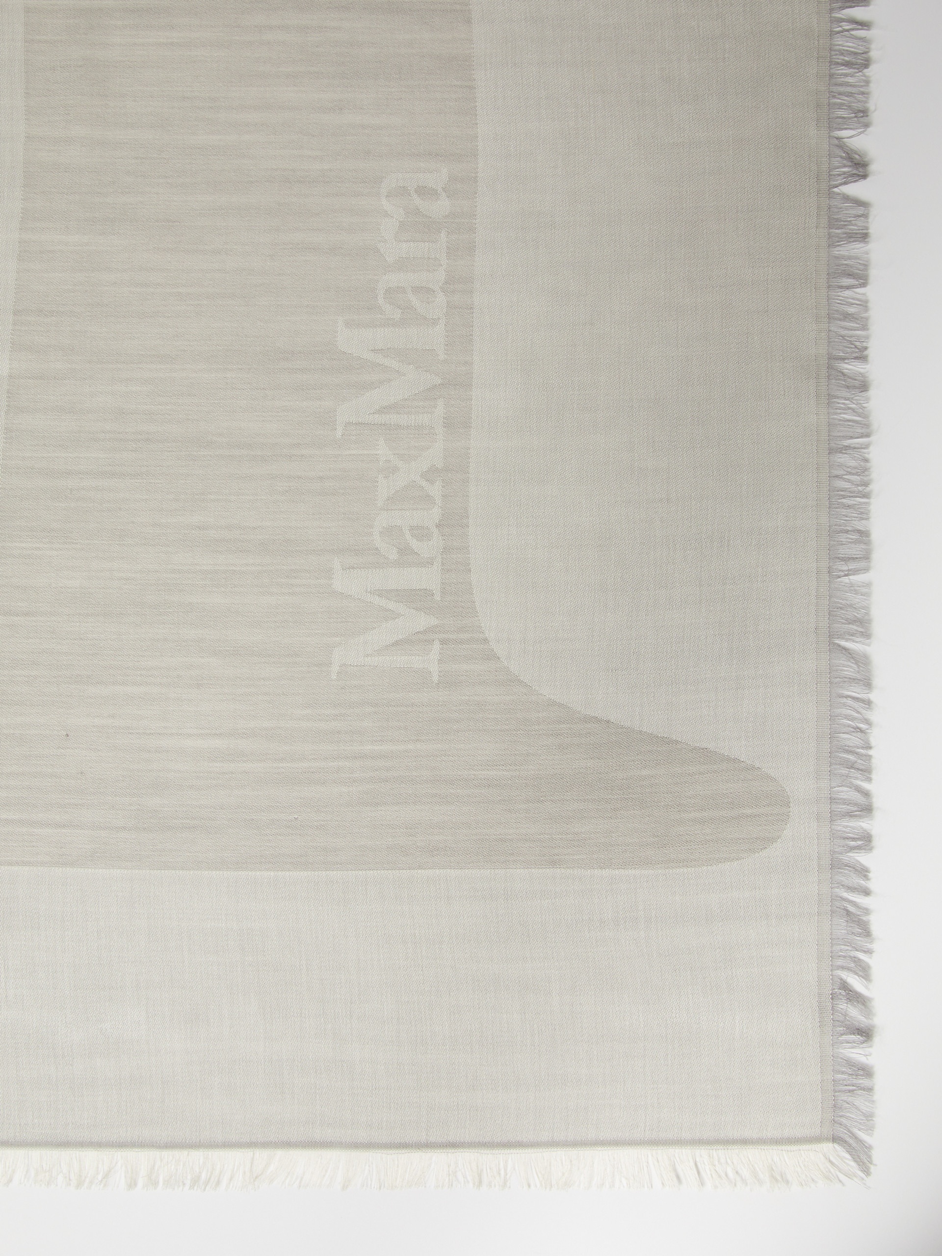 ARAL Jacquard silk and wool Monogram shawl - 2