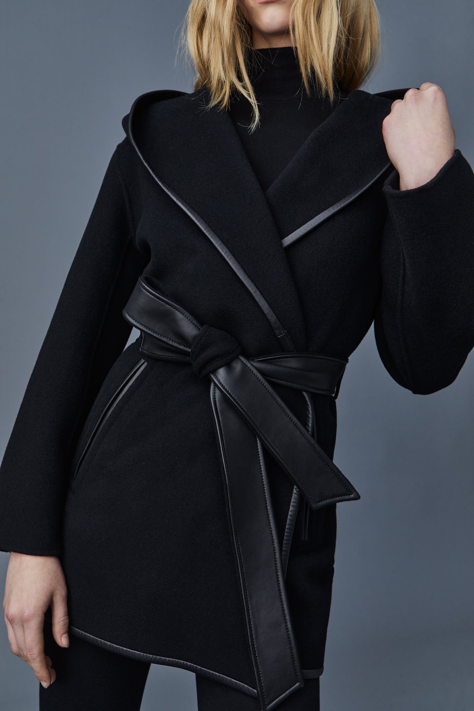 AMINA double-face wool robe coat - 5