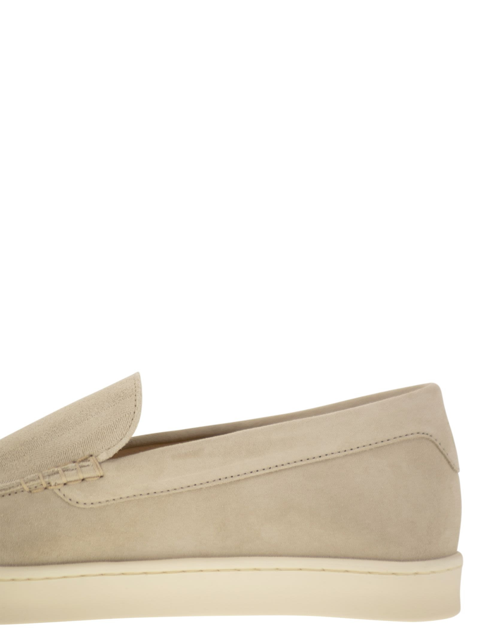 Brunello Cucinelli Men Chevron-Effect Suede Moccasins - 7
