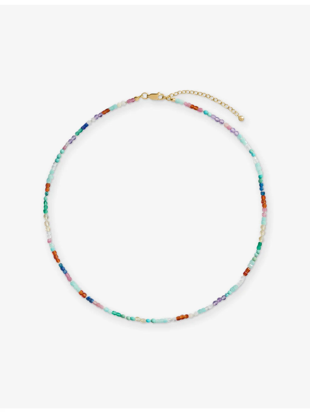 Freedom Mini Multi Gemstone 18ct Yellow Gold Vermeil and Freedom Stones Beaded Necklace - 1