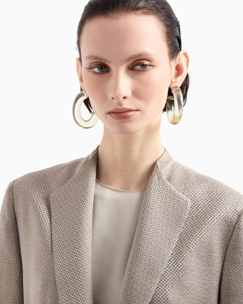 GIORGIO ARMANI LONG SINGLE-BREASTED JACKET IN JACQUARD VISCOSE AND CUPRO outlook