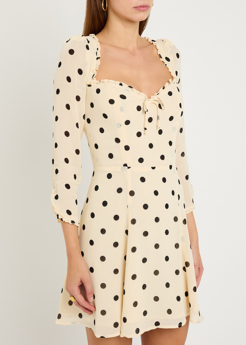 Reformation Reformation Remi Polka-dot Georgette Mini Dress outlook