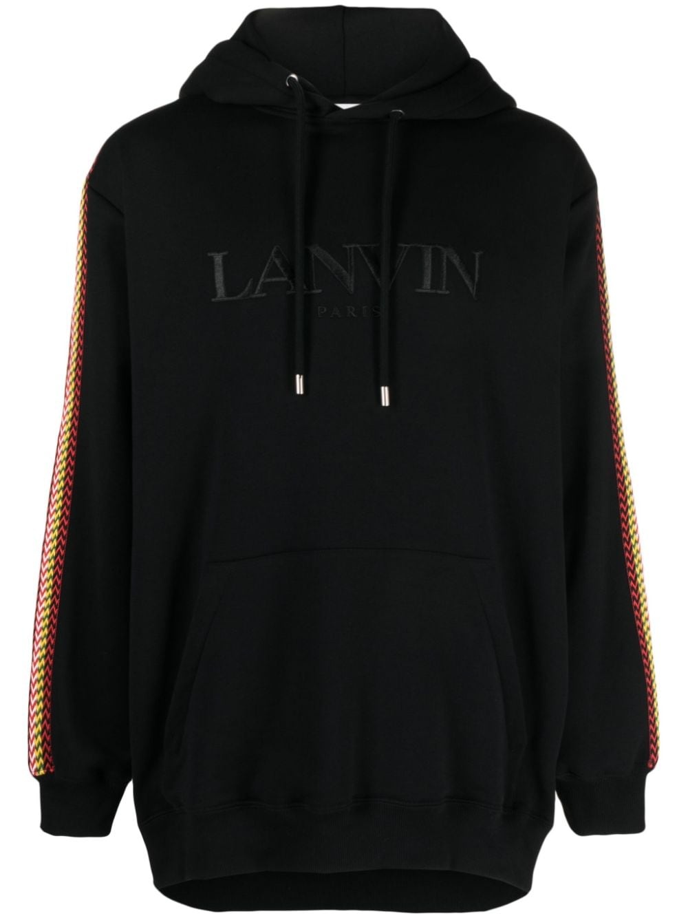 logo-embroidered cotton hoodie - 1