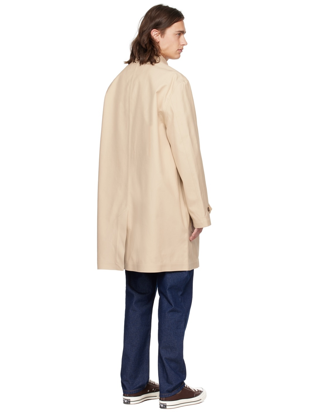 Beige Button Coat - 3