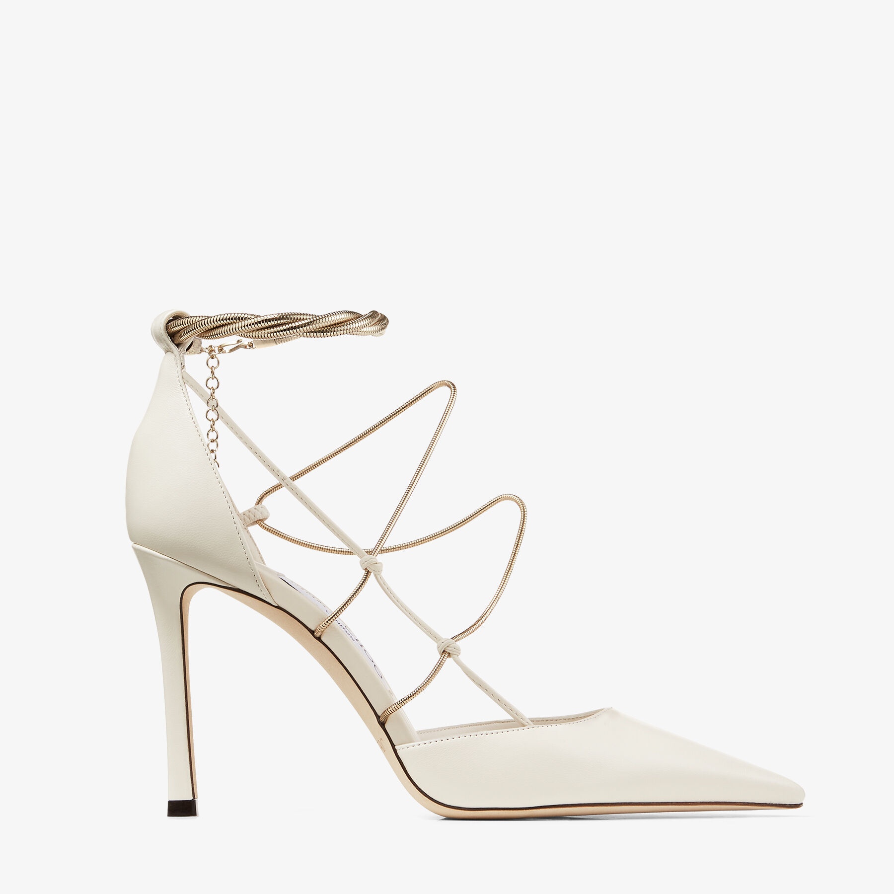 Olesia 95
Latte Nappa Pumps with Gold Chains - 1