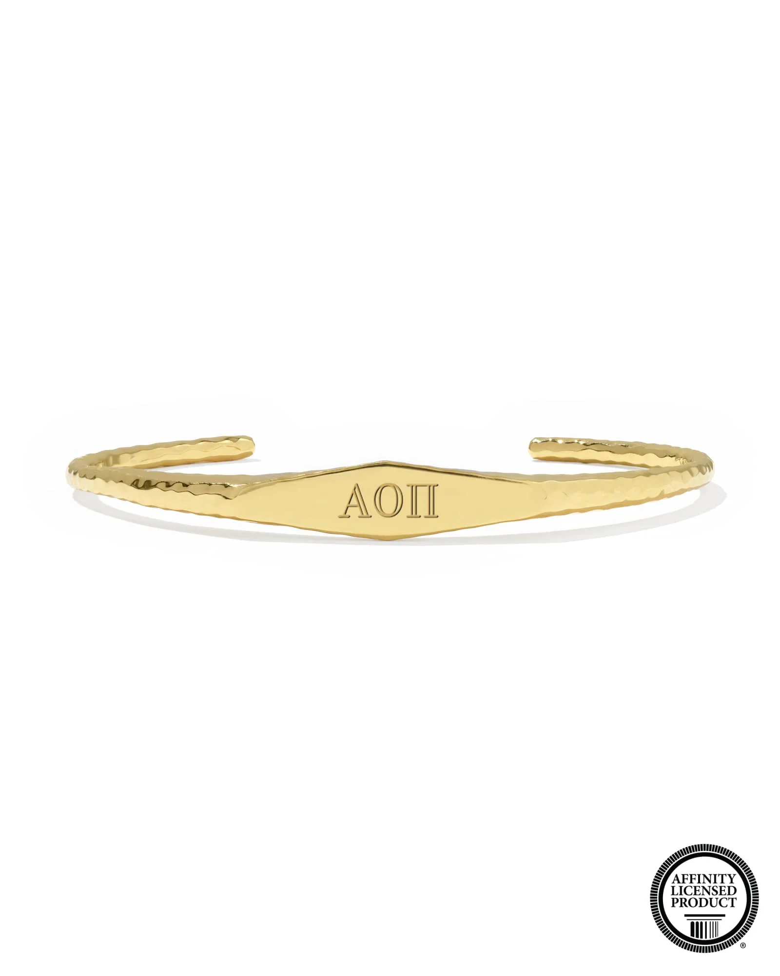 Alpha Omicron Pi 18k Yellow Gold Vermeil Davie Cuff Bracelet - 1