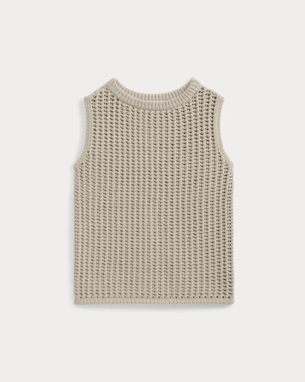 OPEN-KNIT TUNIC VEST IN ELEVATED COTTON - 1