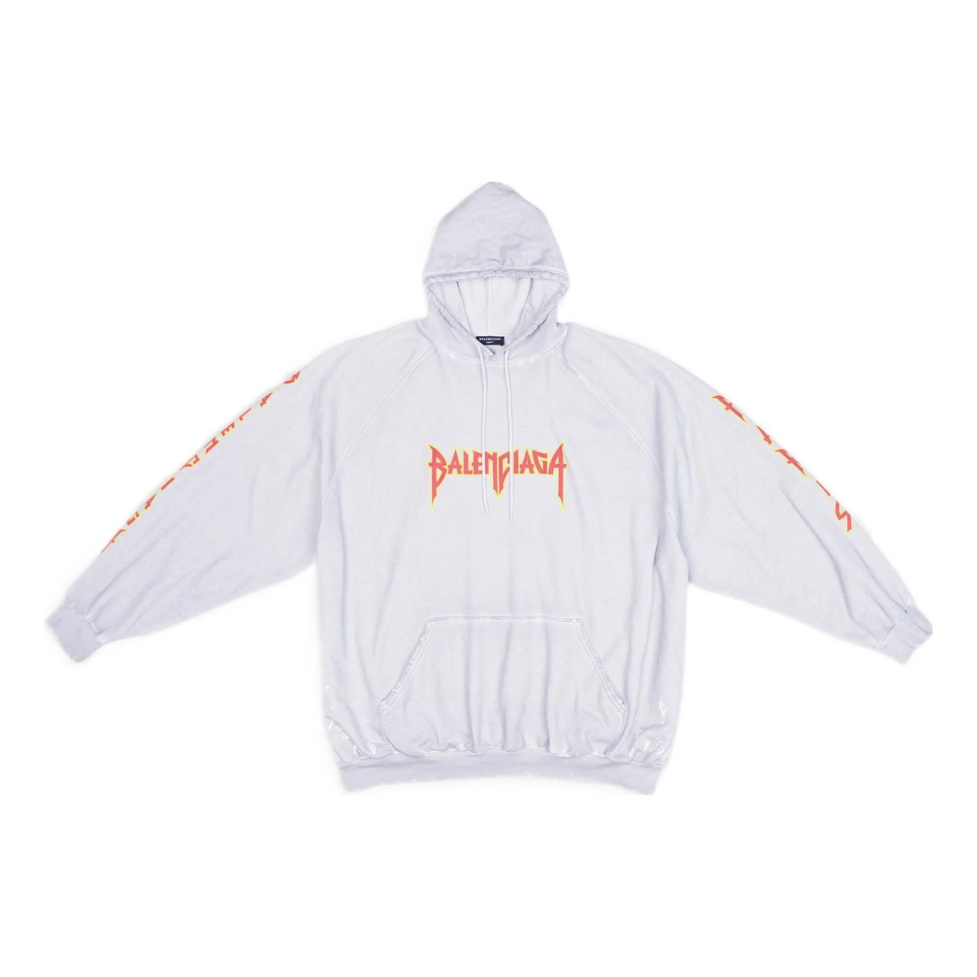 Balenciaga Metallica Hoodie Oversized Fit 'Dirty White Orange' 697879TMV890901 - 1