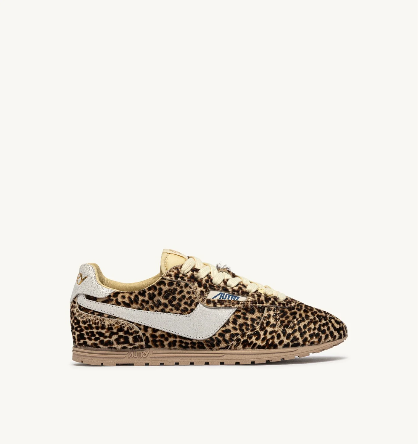 WINDSPIN SNEAKERS IN LEOPARD AND WHITE PONY SKIN EFFECT MATERIAL - 1